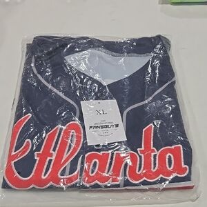 Fansbuys Navy and Red Atlanta Jersey XL